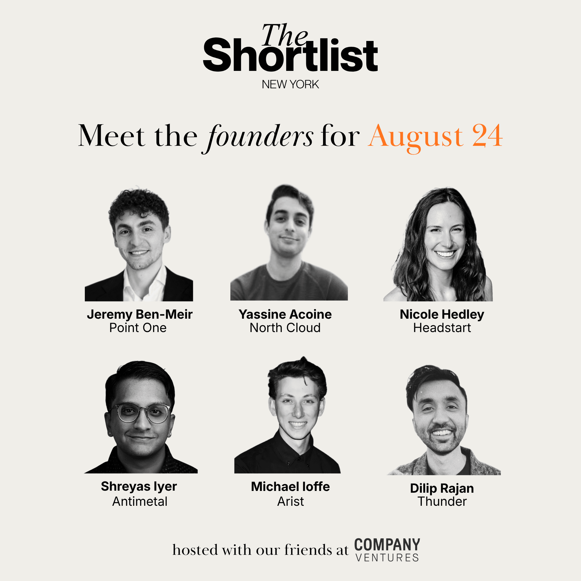 The Shortlist: August Founder Showcase