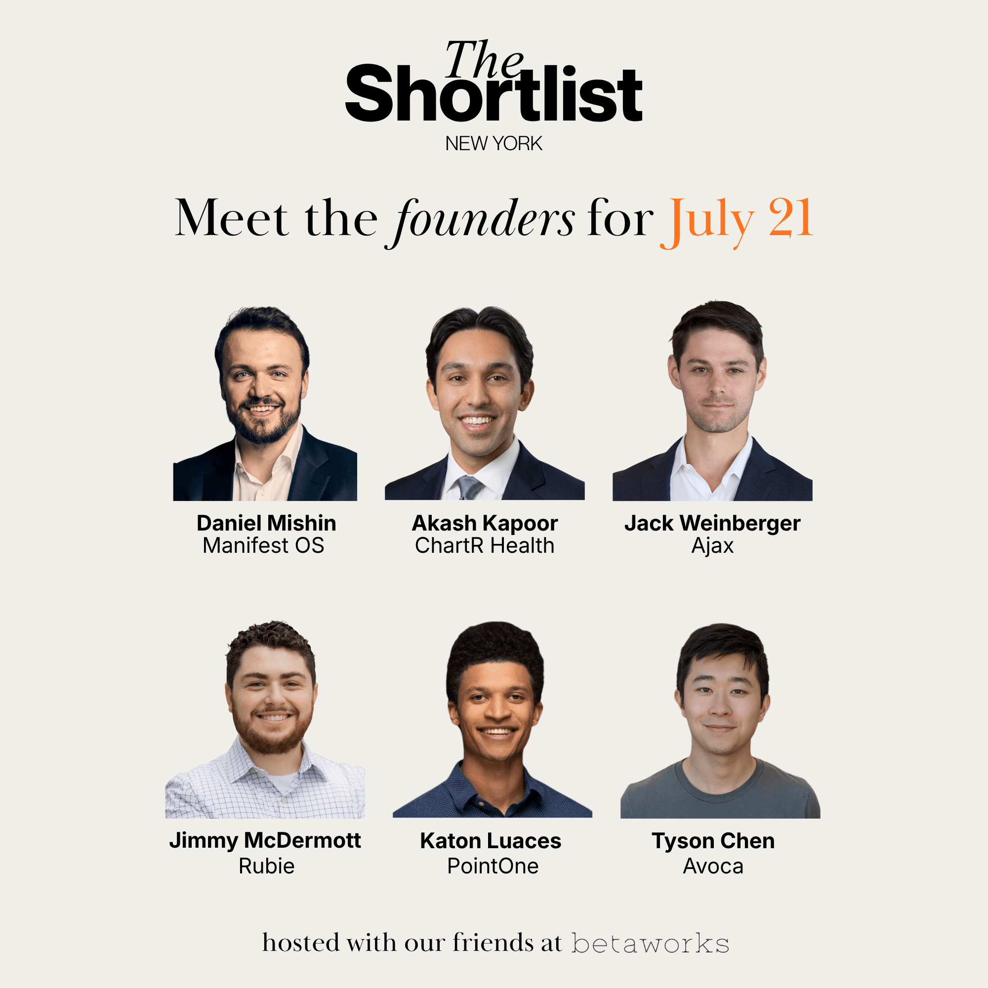 The Shortlist: July Founder Showcase